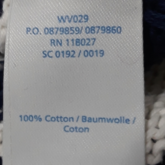 Boden 100 % Cotton Knit 3/4 Sleeve Blue and White Sweater /Top Size 6 - Picture 7 of 8